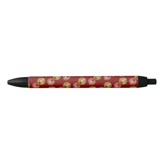 Stylo Noir  "Japanese Zen Daruma & Kanji – Never Give Up" (Devant)