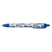Stylo Noir Jardins Floraux Bleus (Bas)