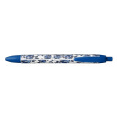 Stylo Noir Jardins Floraux Bleus (Dos)