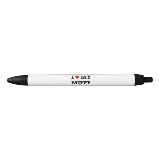 Stylo Noir Je Coeur Ma Mutt (Devant)