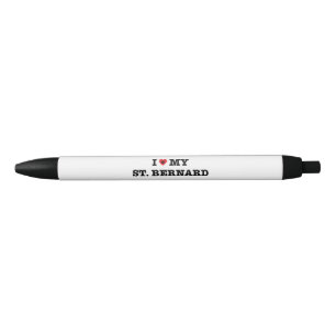 Stylo Noir Je Coeur Mon St Bernard