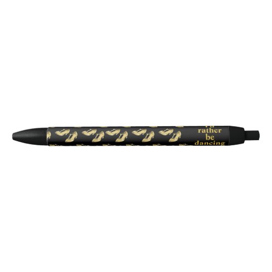 Stylo Noir Je danserais plutôt les talons hauts pailletés (Devant)