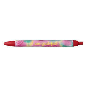 Stylo Noir Je suis reconnaissante, abstraite aquarelle cercle