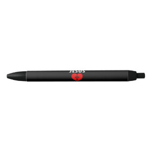 Stylo Noir Jésus m'aime chrétien religieux