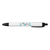 Stylo Noir jeté simple minimal ajouter nom monogramme rose ro (Bas)