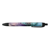 Stylo Noir Joli Aqua bleu violet or Floral (Bas)