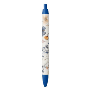 Stylo Noir Joli champ de papillons