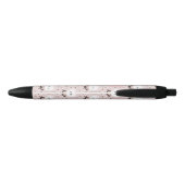 Stylo Noir Joli Chat Face Rose Dotty Motif Monogramme (Dos)