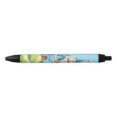 Stylo Noir Joli château bleu et blanc (Devant)