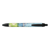 Stylo Noir Joli château bleu et blanc (Dos)