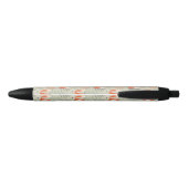 Stylo Noir Joli Doodle Fox Forest Motif de bois (Dos)