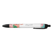 Stylo Noir Joli Flamant Rose Tropical Pastèque (Bas)