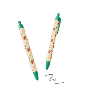 Stylo Noir Joli motif de citrouille d'Halloween beige