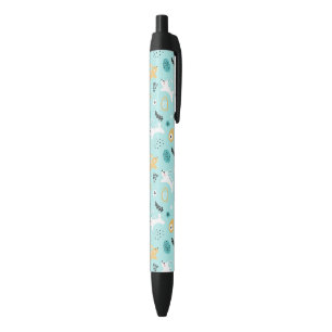Stylo Noir Joli motif de lapin de Pâques Lapins kawaii œufs