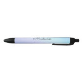 Stylo Noir Joli Pastel Ombre Purple Aqua Nom Cursif (Bas)