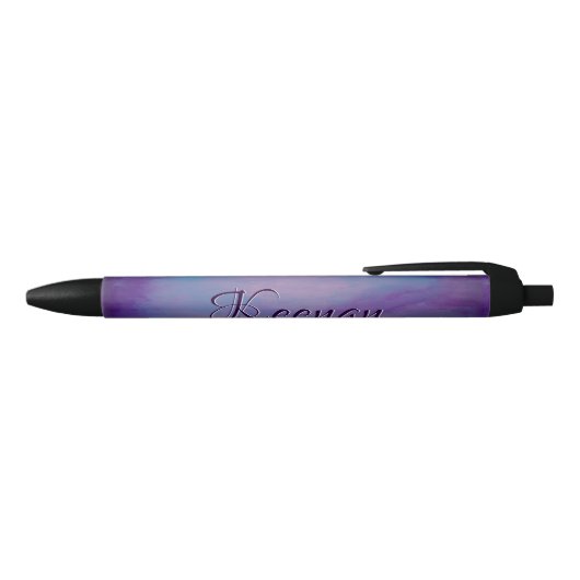 Stylo Noir Joli Pastels | Cloud rose mignon Ciel bleu violet (Haut)
