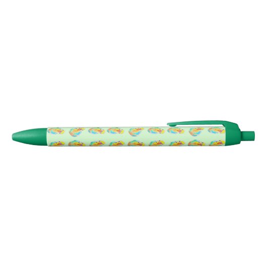 Stylo Noir Joli perruche perruqueuse motif vert (Haut)