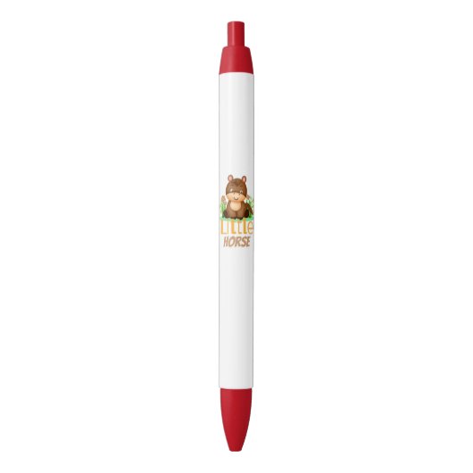Stylo Noir Joli petit cheval (devant Vertical)