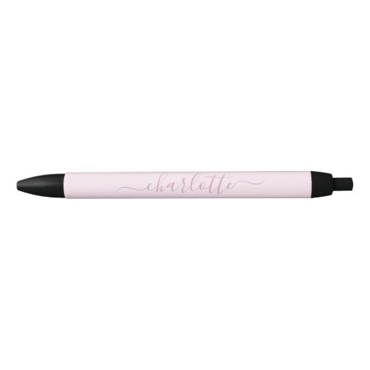 Stylo Noir Joli rose et blanc doux (Devant)