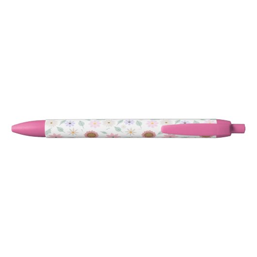 Stylo Noir Joli rose Fleurs Super Design rétro (Dos)