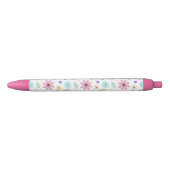 Stylo Noir Joli rose Fleurs Super Design rétro (Devant)