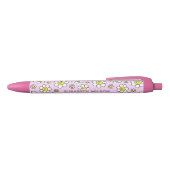 Stylo Noir Joli Smiley Chamomile Fleur Nom du script Monogram (Haut)