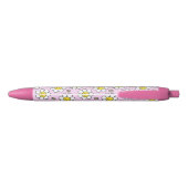 Stylo Noir Joli Smiley Chamomile Fleur Nom du script Monogram (Dos)