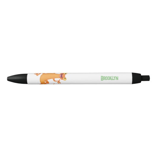 Stylo Noir Joli triton orangé joyeux (Devant)