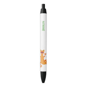 Stylo Noir Joli triton orangé joyeux