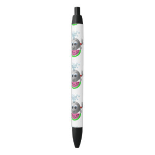 Stylo Noir Jolie baleine et pastèque