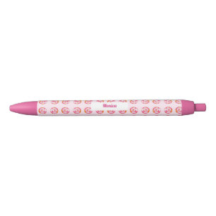 Stylo Noir Jolie beigne rose Saupoudrer Nom Personnalisé Fill