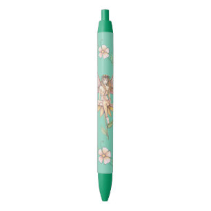 Stylo Noir Jolie Fée de Fleur Fantaisie Artistique