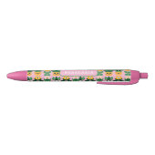 Stylo Noir Jolie impression de plante en pot personnalisable (Bas)