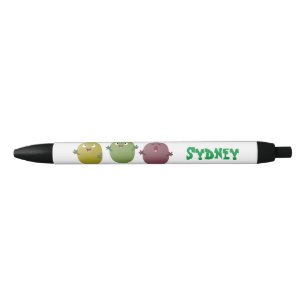 Stylo Noir Jolie olives joyeux chantant dessin animé
