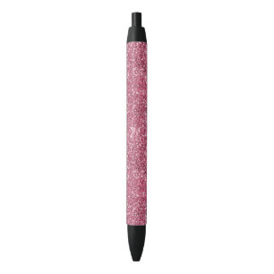 Stylo Noir Jolie Parties scintillant Rose Faux
