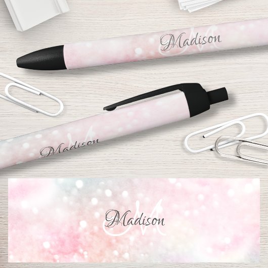 Stylo Noir Jolie Parties scintillant rose Fille Glamour