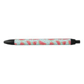 Stylo Noir Jolie tranche de pastèque et motif de graines (Devant)