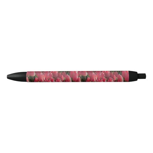 Stylo Noir Jolie tulipe rose (Devant)