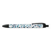Stylo Noir Jolies branches d'aquarelle - turquoise et rouge (Haut)