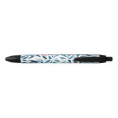 Stylo Noir Jolies branches d'aquarelle - turquoise et rouge (Dos)