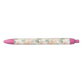 Stylo Noir Jolies fleurs de pêche (Devant)