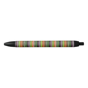 Stylo Noir Jolies rayures noires colorées