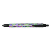 Stylo Noir Jolis grenouilles bleues et vertes monogramme init (Dos)