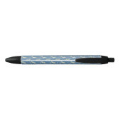 Stylo Noir Jouer Alligator Vert Paisley sur Bleu (Dos)