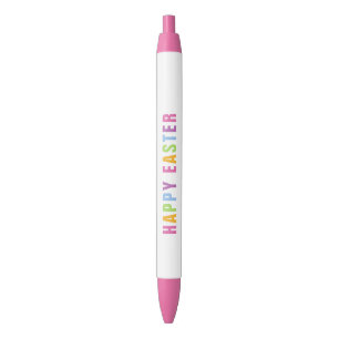Stylo Noir Joyeuse Typographie Arc-en-ciel colorée de Pâques