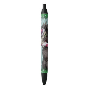 Stylo Noir Joyeux dinosaure de Noël
