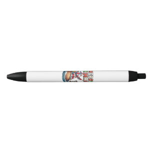 Stylo Noir Joyeux Fishmas Santa Amoureux de la Pêche Drôle de