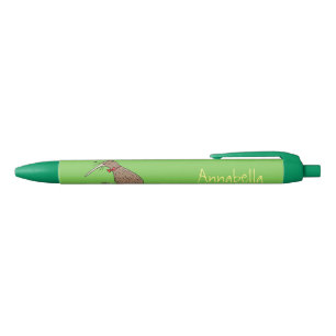 Stylo Noir Joyeux kiwi de saut avec dessin de cravate arc