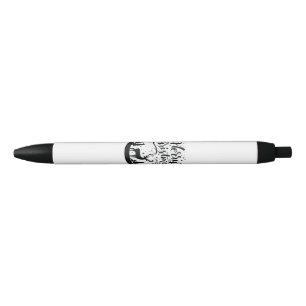 Stylo Noir Joyeux Noël classique Cerfs et Arbre Design Art