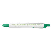 Stylo Noir Joyeux Noël Nom 2025 en vert (Bas)